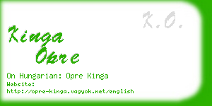 kinga opre business card